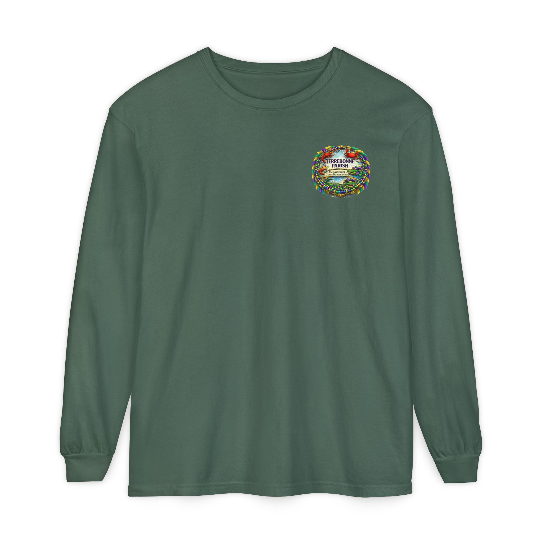 Embroidered Floral Crest Long Sleeve T-Shirt