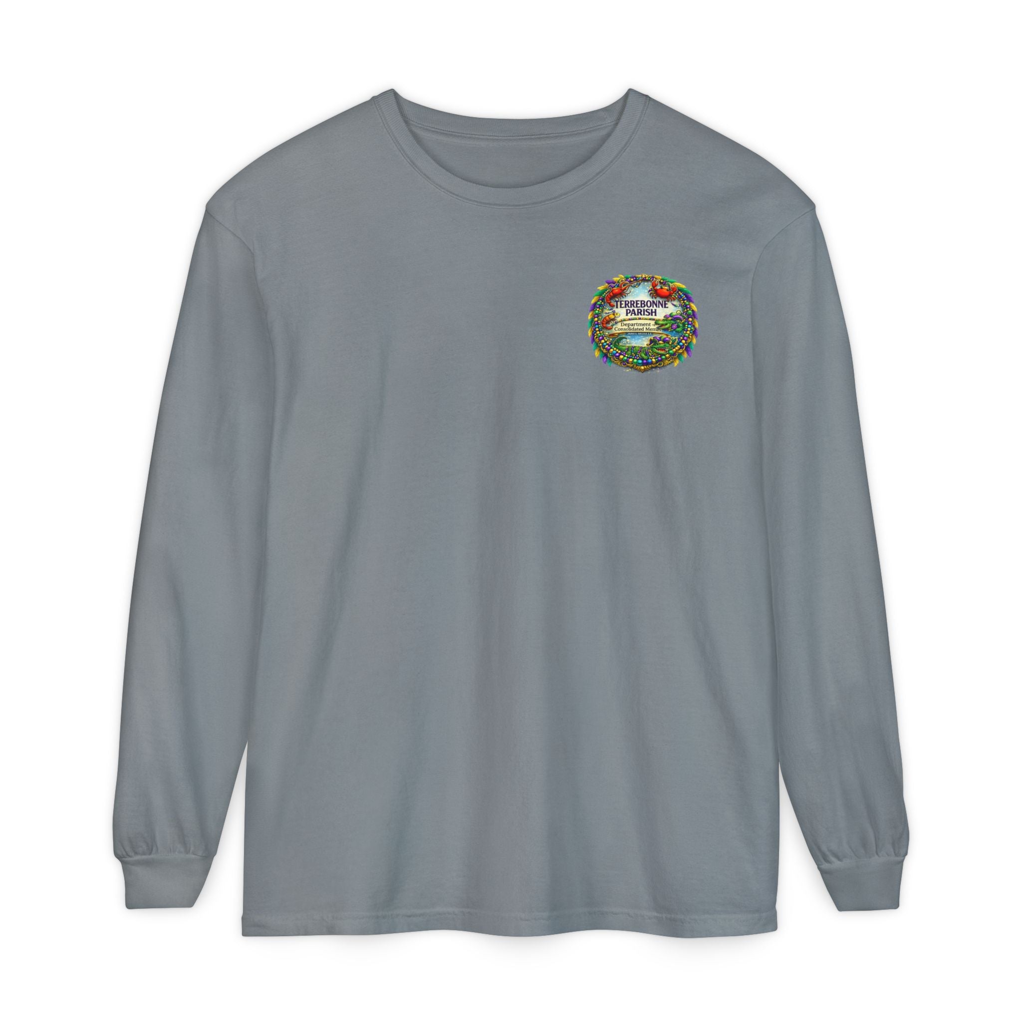 Embroidered Floral Crest Long Sleeve T-Shirt