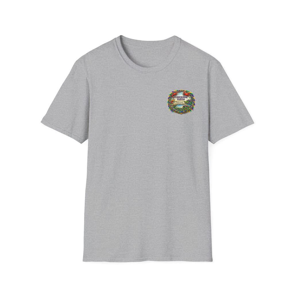 T-Shirt — Vintage Floral Crest “Find Your Paradise” Pocket Tee