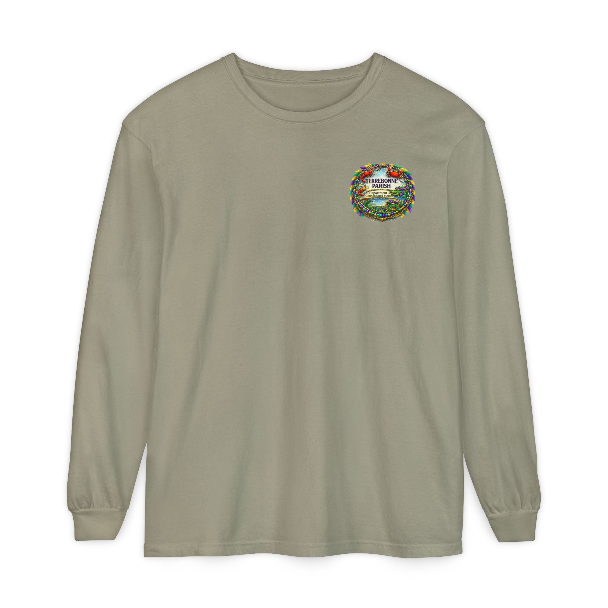 Embroidered Floral Crest Long Sleeve T-Shirt