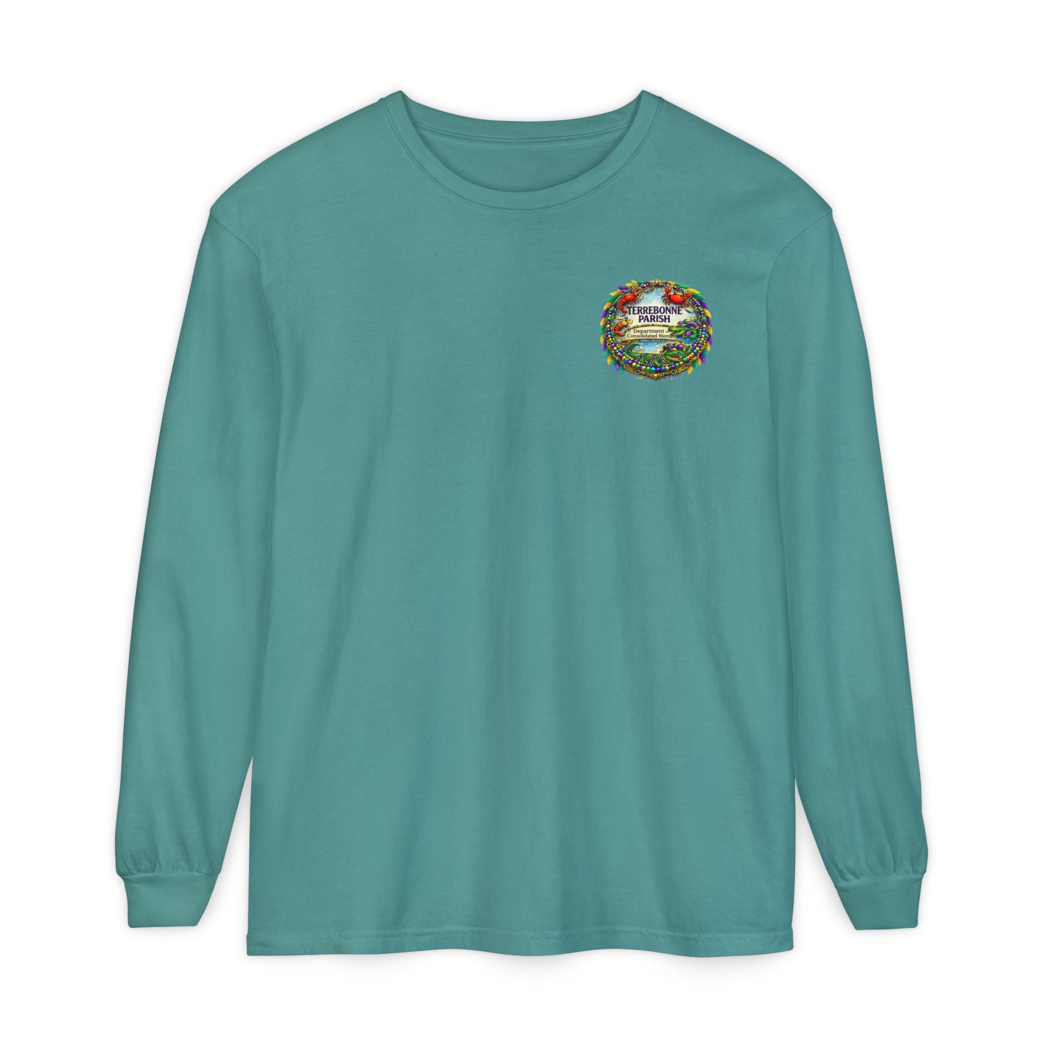 Embroidered Floral Crest Long Sleeve T-Shirt