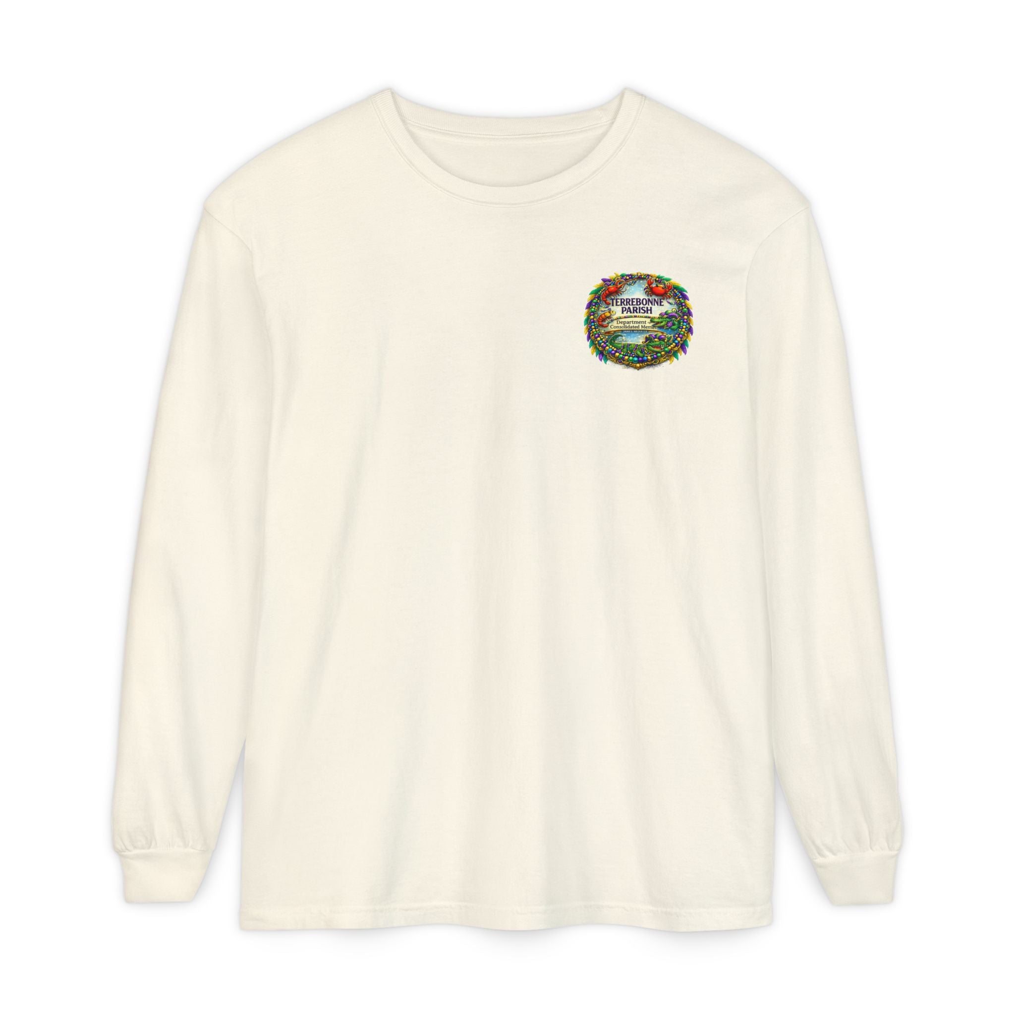 Embroidered Floral Crest Long Sleeve T-Shirt