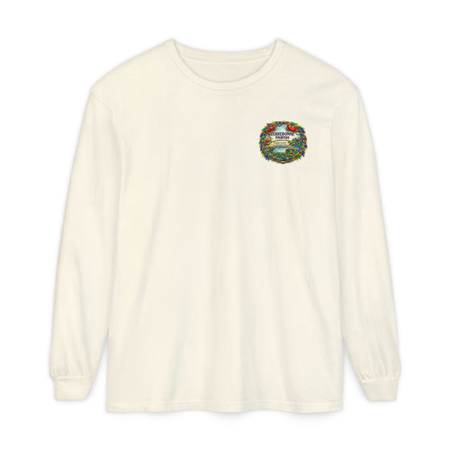 Embroidered Floral Crest Long Sleeve T-Shirt
