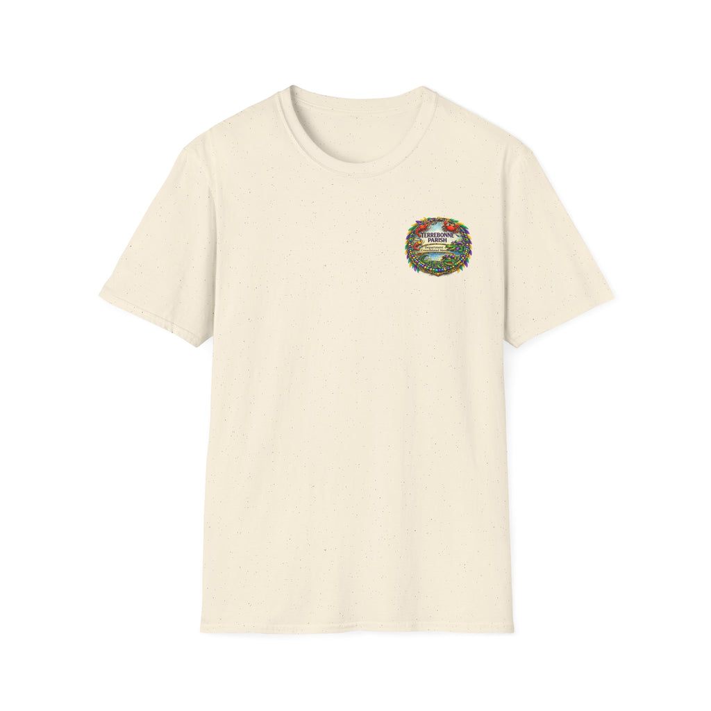 T-Shirt — Vintage Floral Crest “Find Your Paradise” Pocket Tee