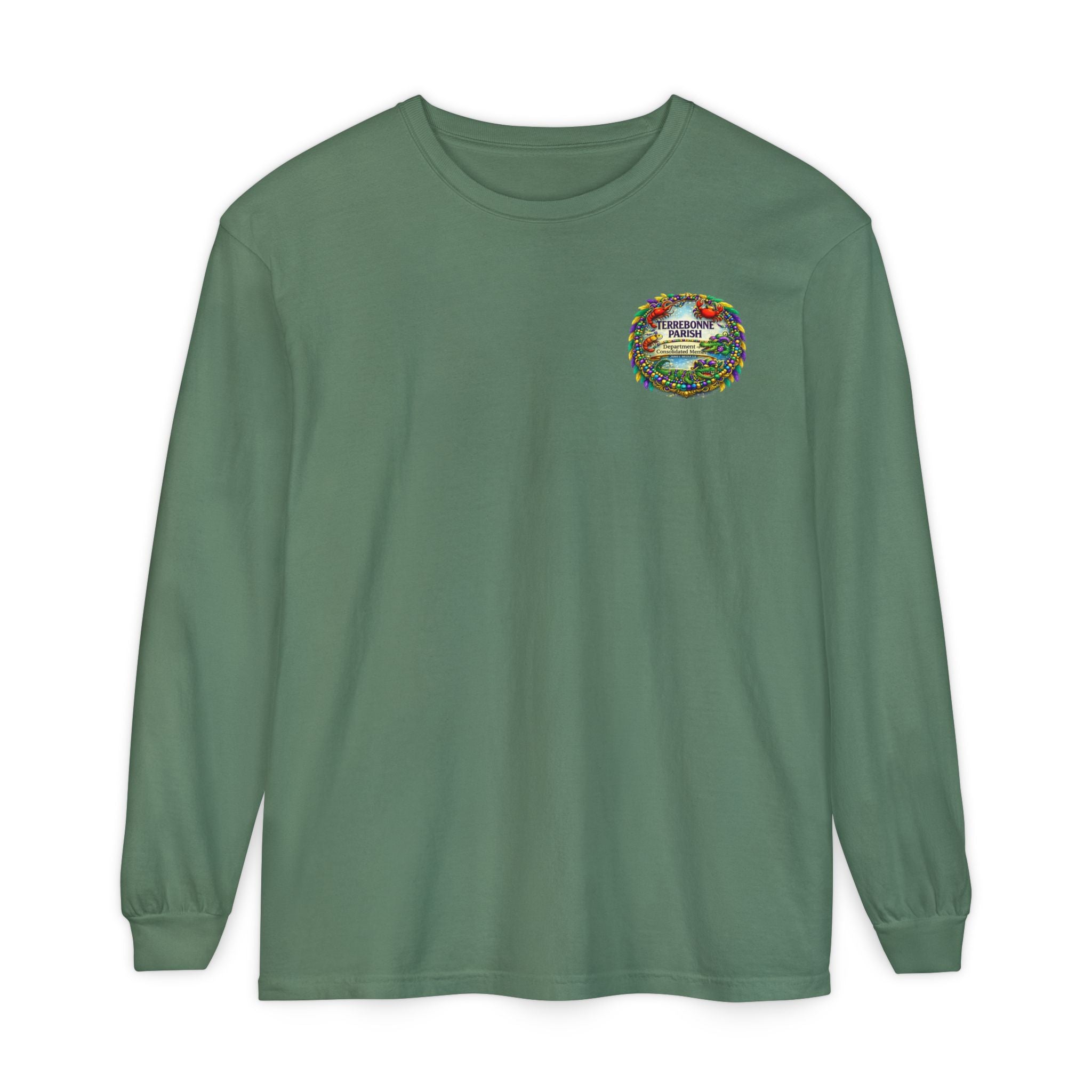 Embroidered Floral Crest Long Sleeve T-Shirt