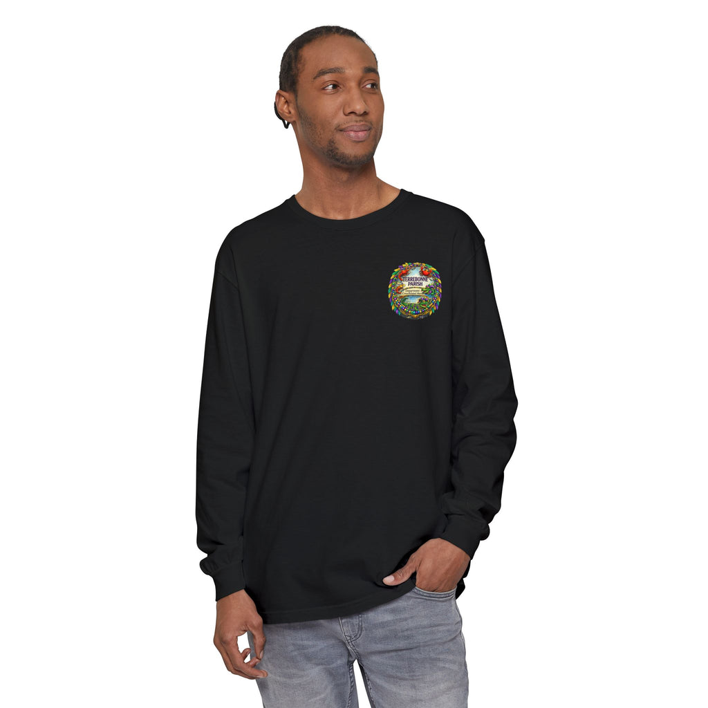 Embroidered Floral Crest Long Sleeve T-Shirt