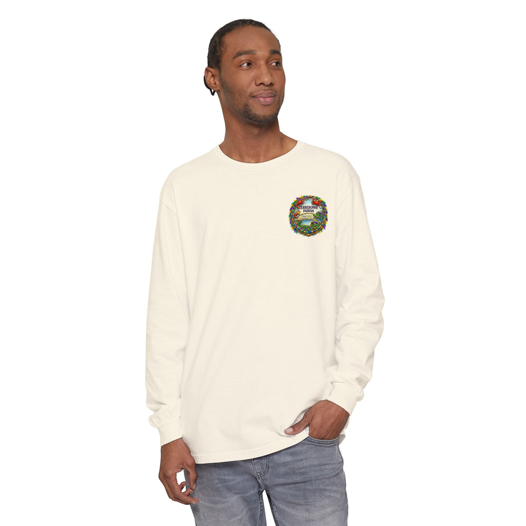 Embroidered Floral Crest Long Sleeve T-Shirt