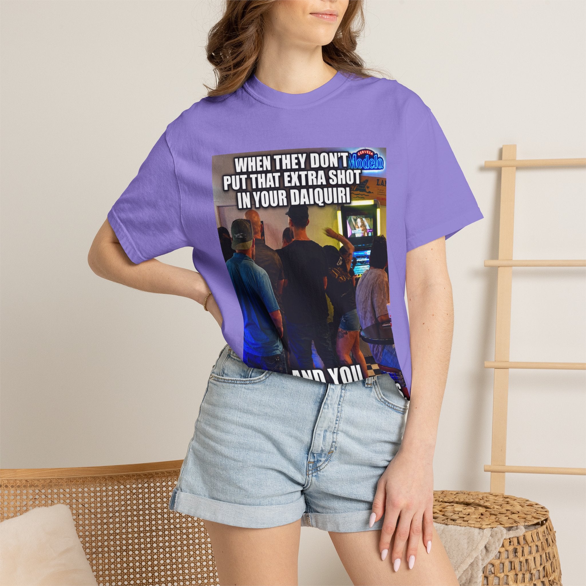 Daiquiri Meme T-Shirt — "When They Don't Put That Extra Shot..." Funny Bar Joke Tee