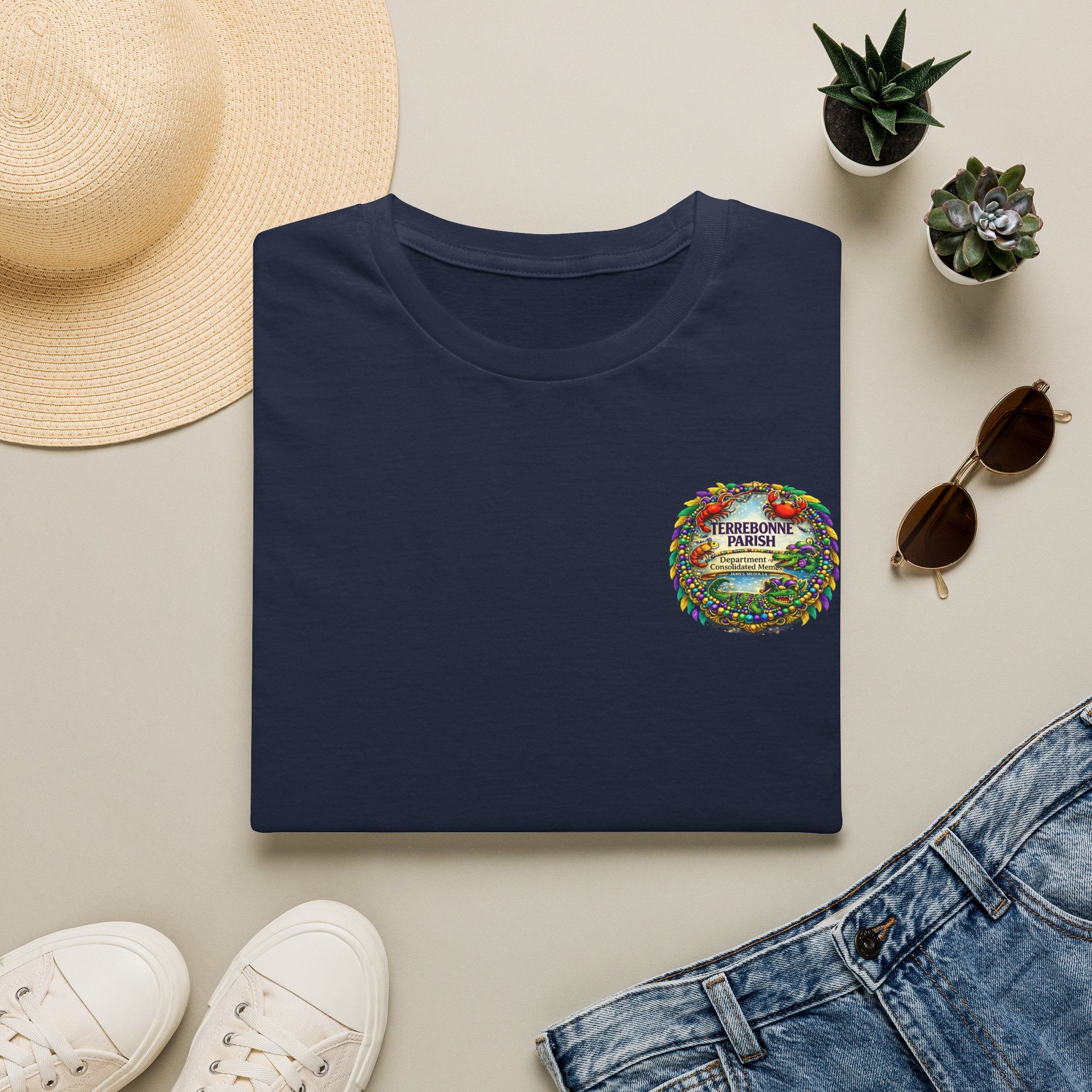 T-Shirt — Vintage Floral Crest “Find Your Paradise” Pocket Tee