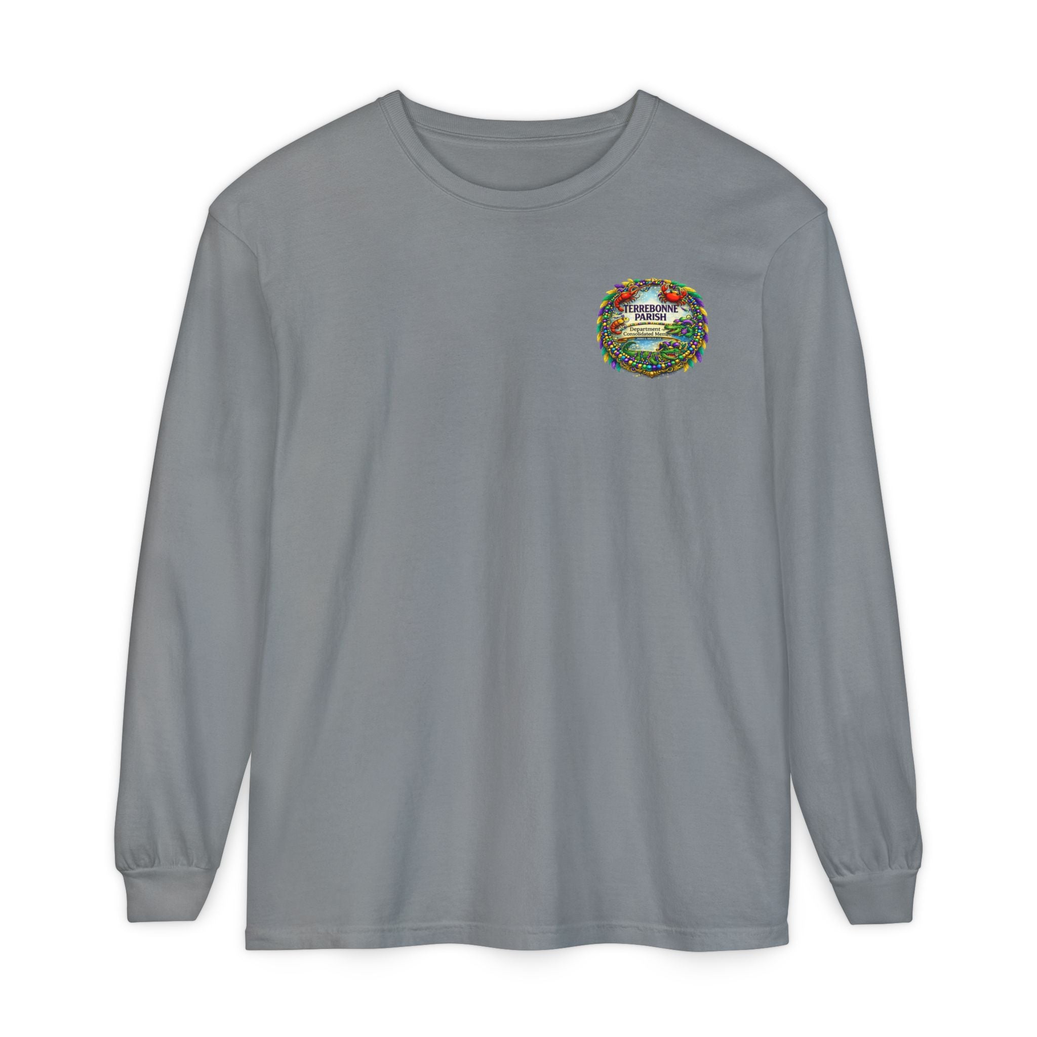 Embroidered Floral Crest Long Sleeve T-Shirt