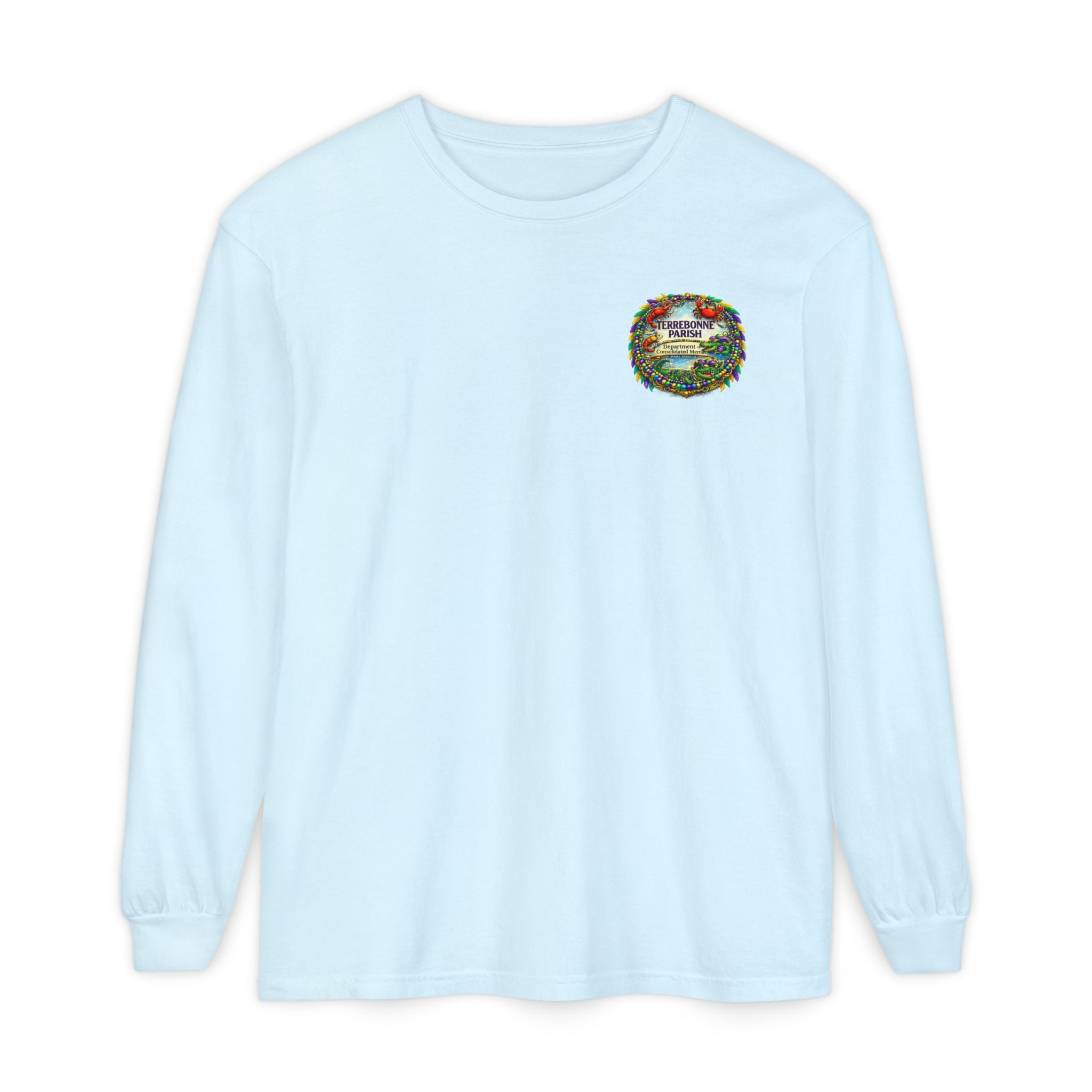 Embroidered Floral Crest Long Sleeve T-Shirt