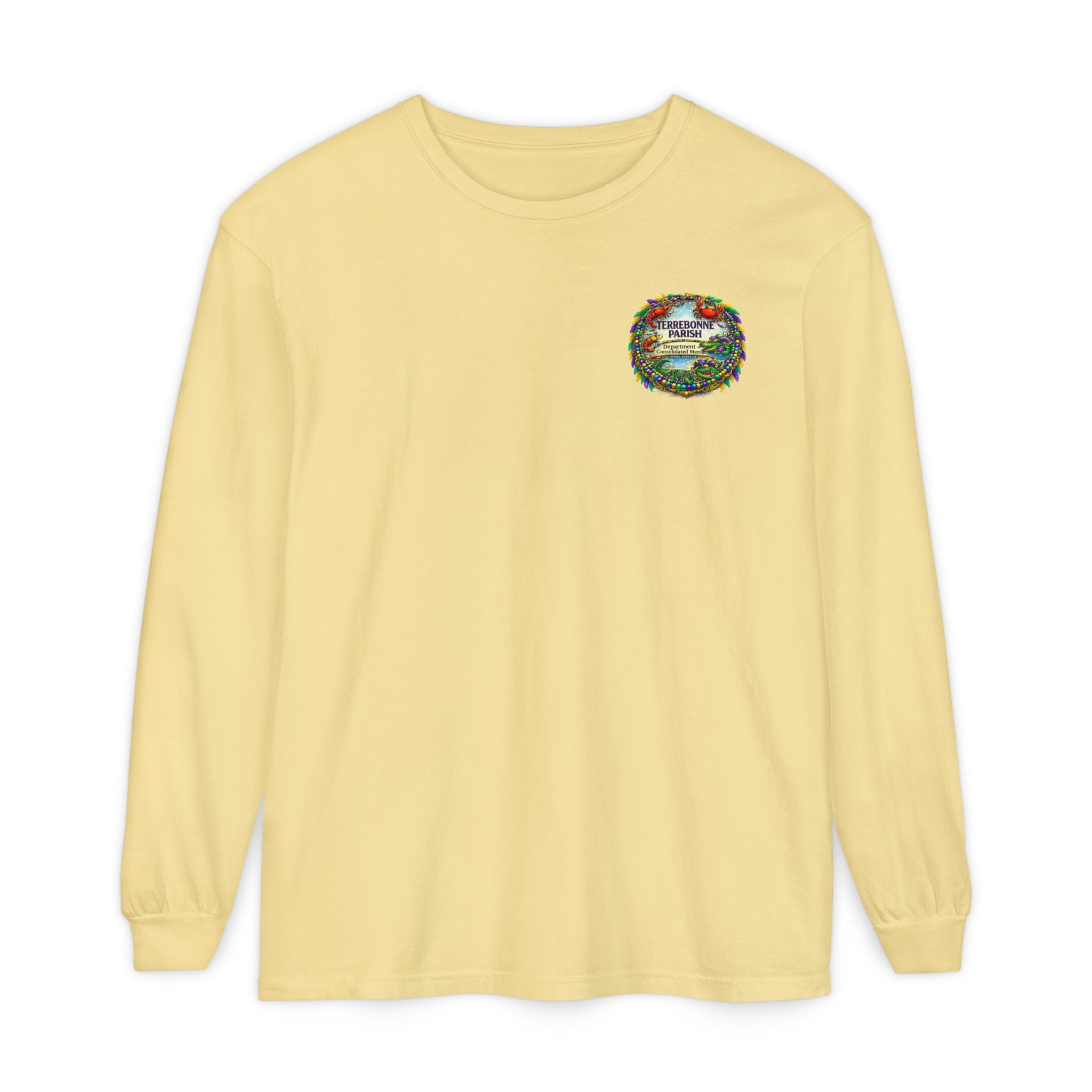 Embroidered Floral Crest Long Sleeve T-Shirt