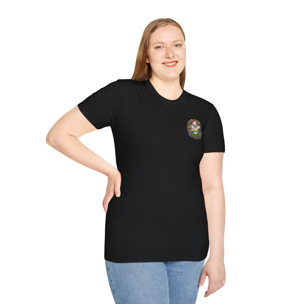 T-Shirt — Vintage Floral Crest “Find Your Paradise” Pocket Tee