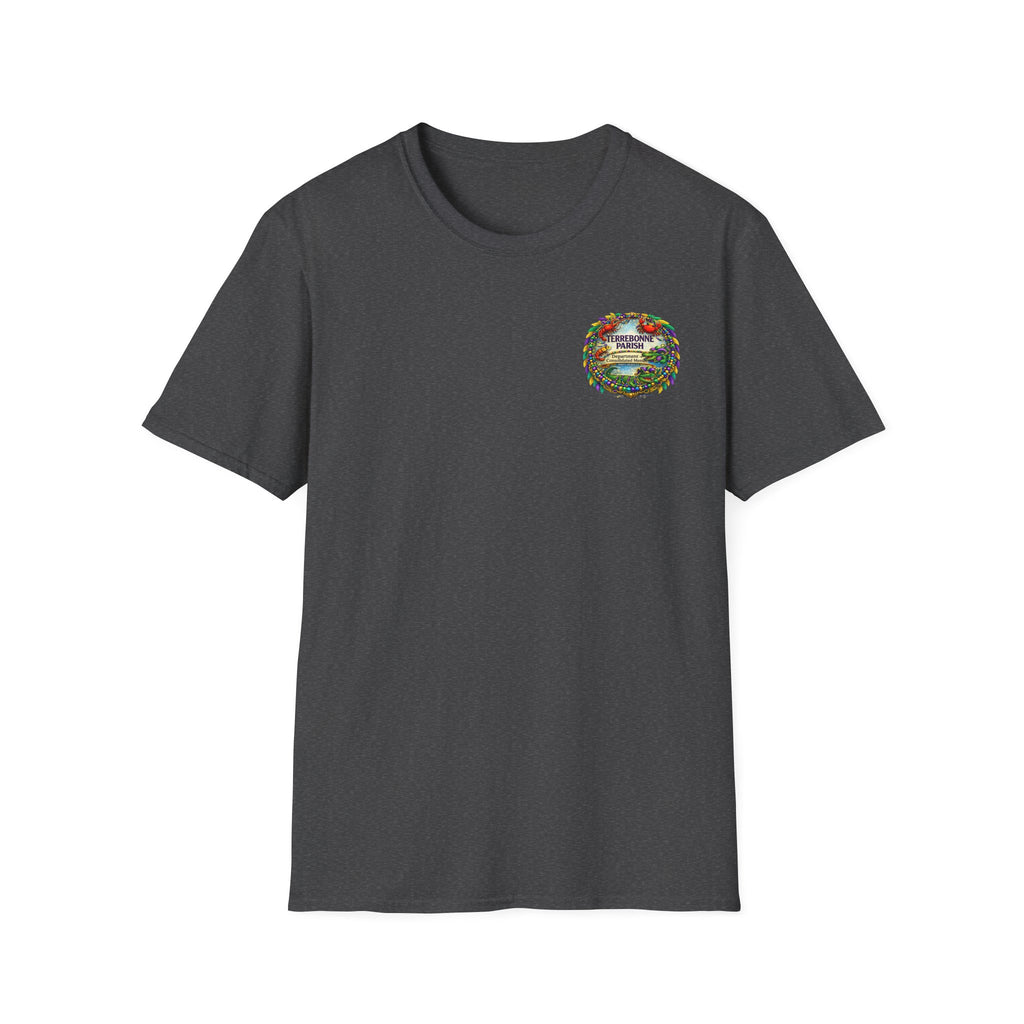 T-Shirt — Vintage Floral Crest “Find Your Paradise” Pocket Tee