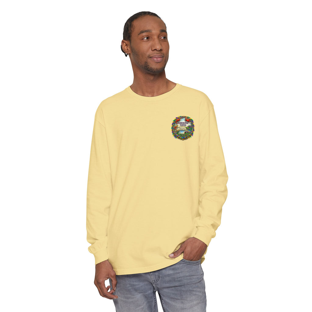 Embroidered Floral Crest Long Sleeve T-Shirt