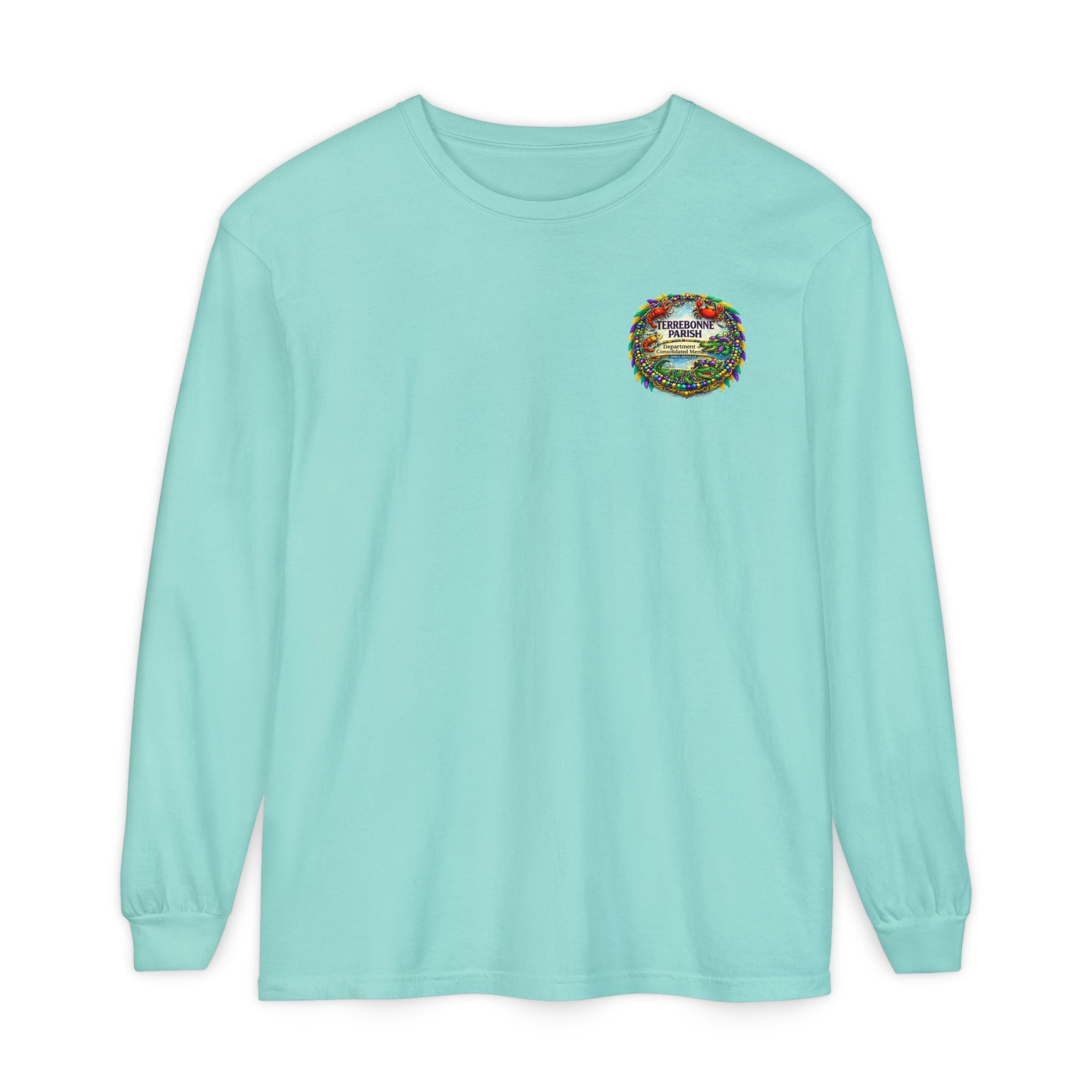 Embroidered Floral Crest Long Sleeve T-Shirt