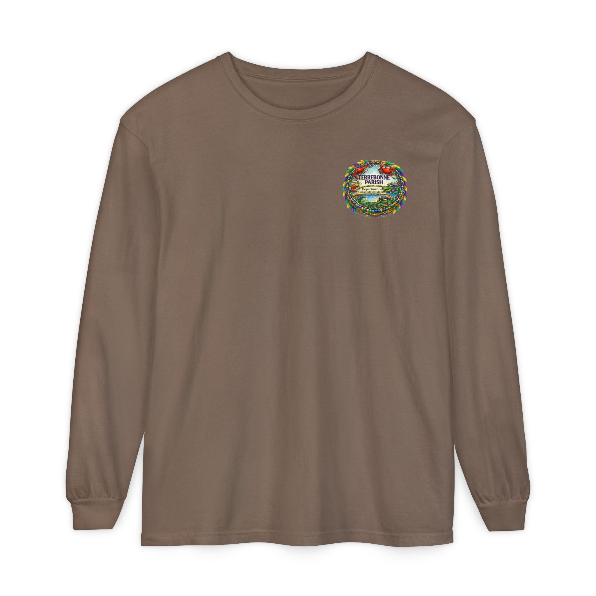 Embroidered Floral Crest Long Sleeve T-Shirt