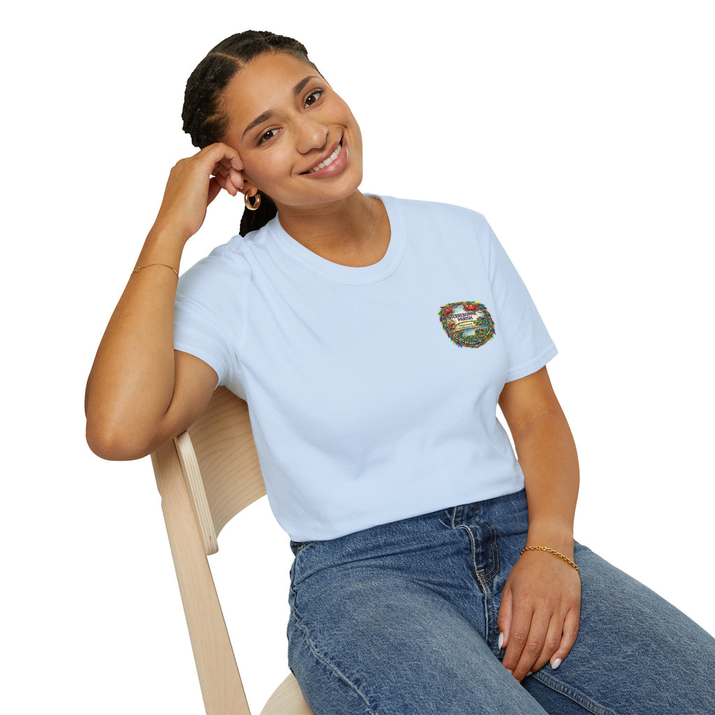 T-Shirt — Vintage Floral Crest “Find Your Paradise” Pocket Tee