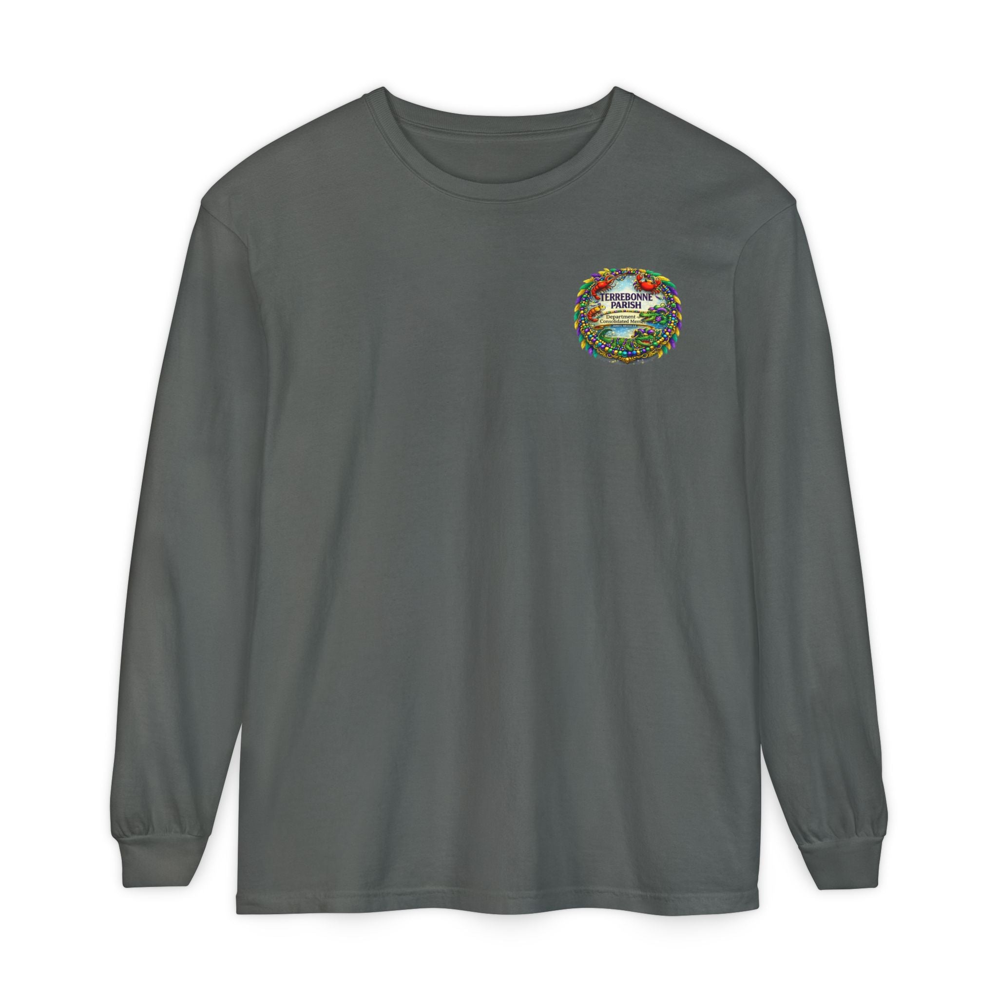 Embroidered Floral Crest Long Sleeve T-Shirt