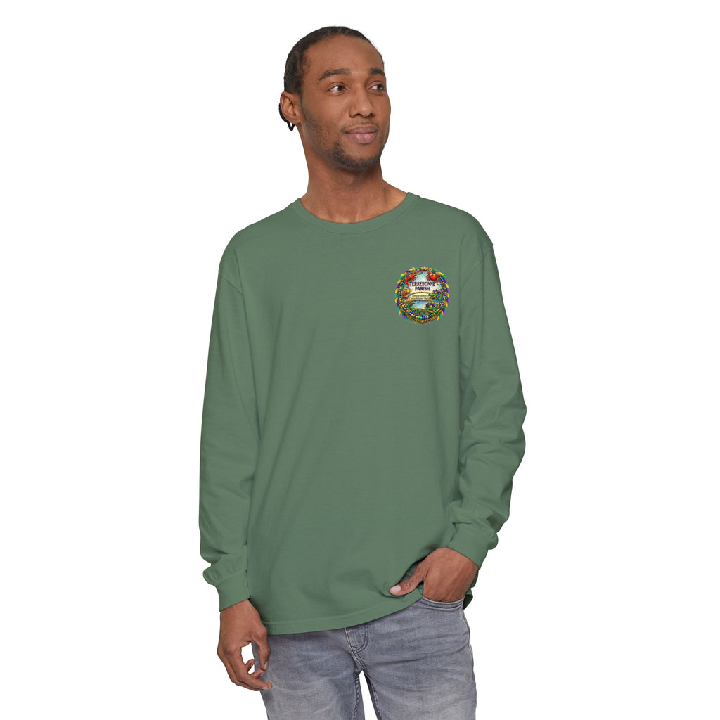 Embroidered Floral Crest Long Sleeve T-Shirt