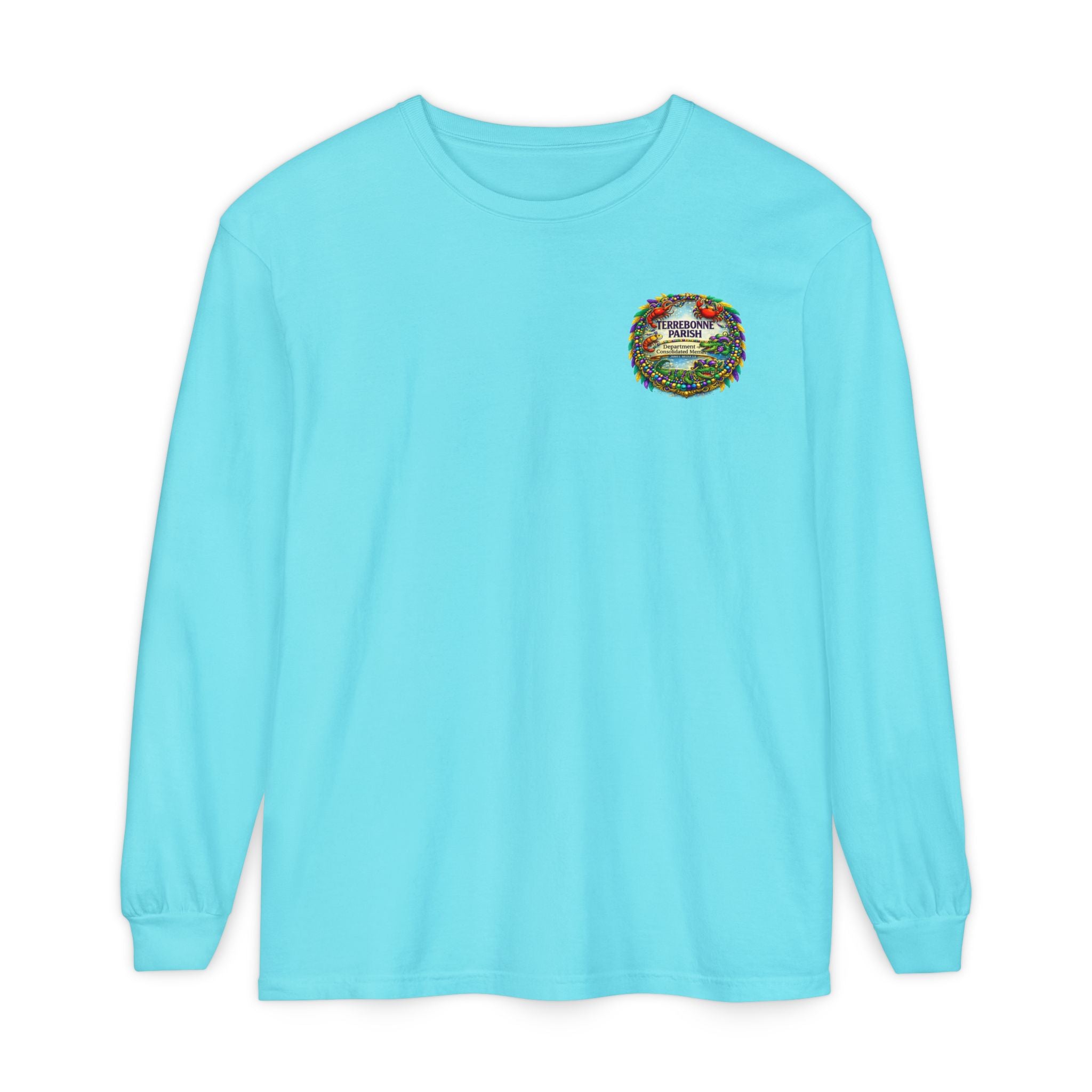Embroidered Floral Crest Long Sleeve T-Shirt