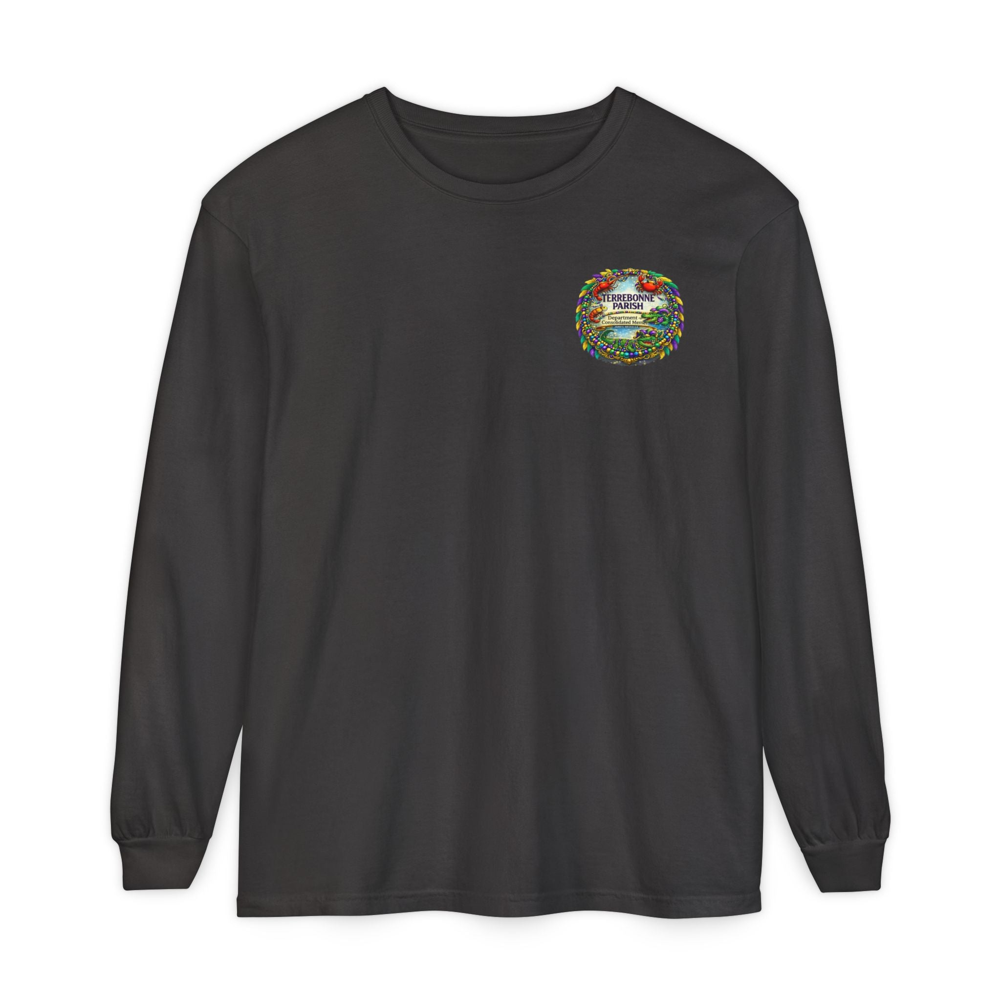 Embroidered Floral Crest Long Sleeve T-Shirt
