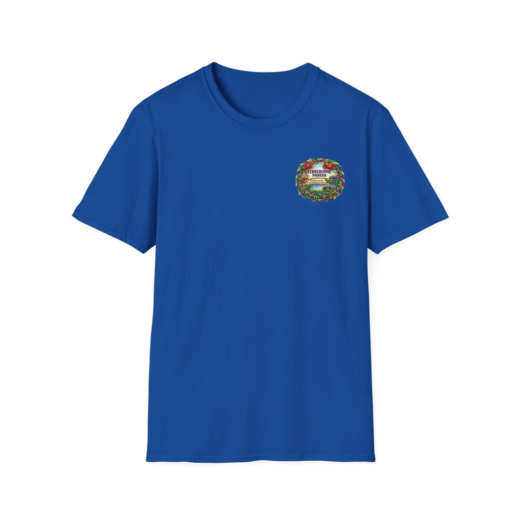 T-Shirt — Vintage Floral Crest “Find Your Paradise” Pocket Tee