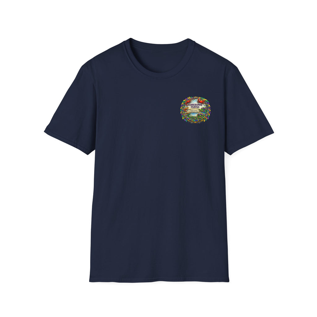 T-Shirt — Vintage Floral Crest “Find Your Paradise” Pocket Tee