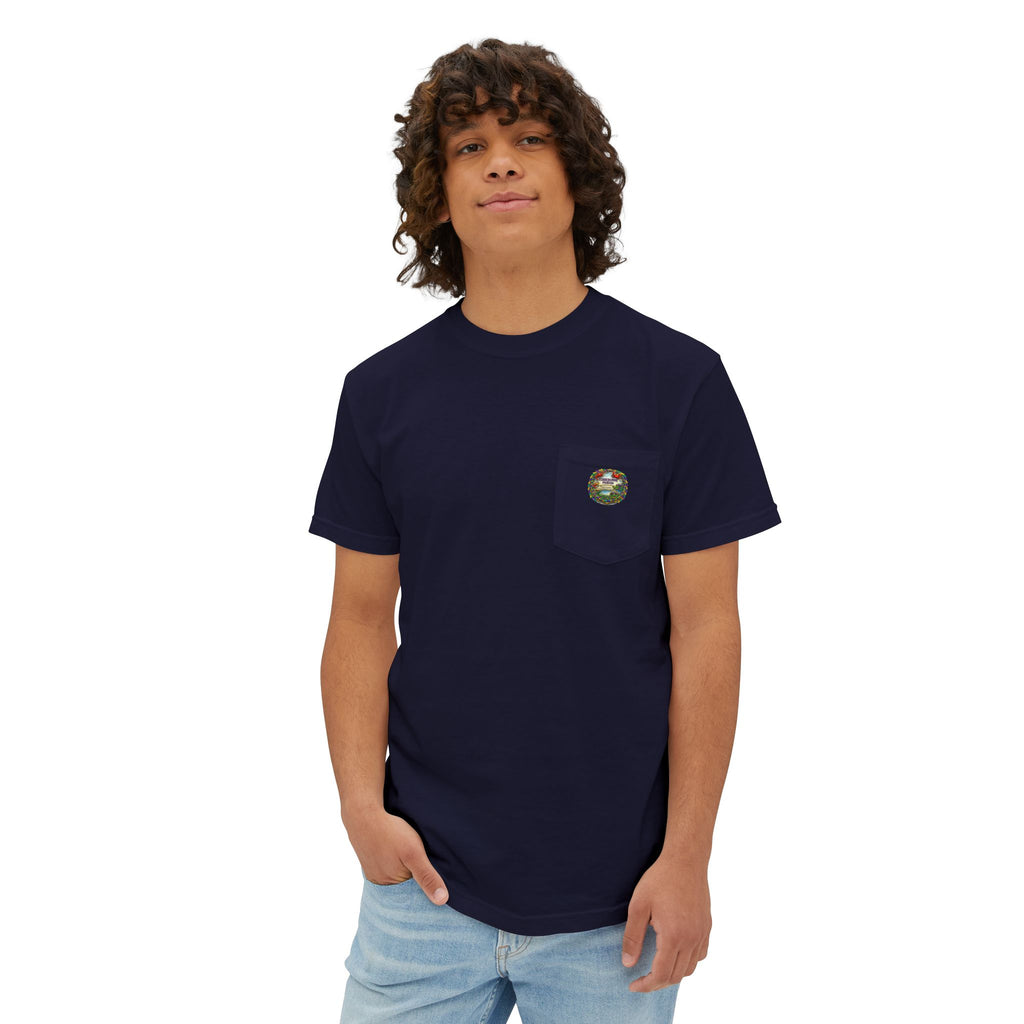 Pocket T-Shirt — Vintage Compass Graphic Pocket Tee
