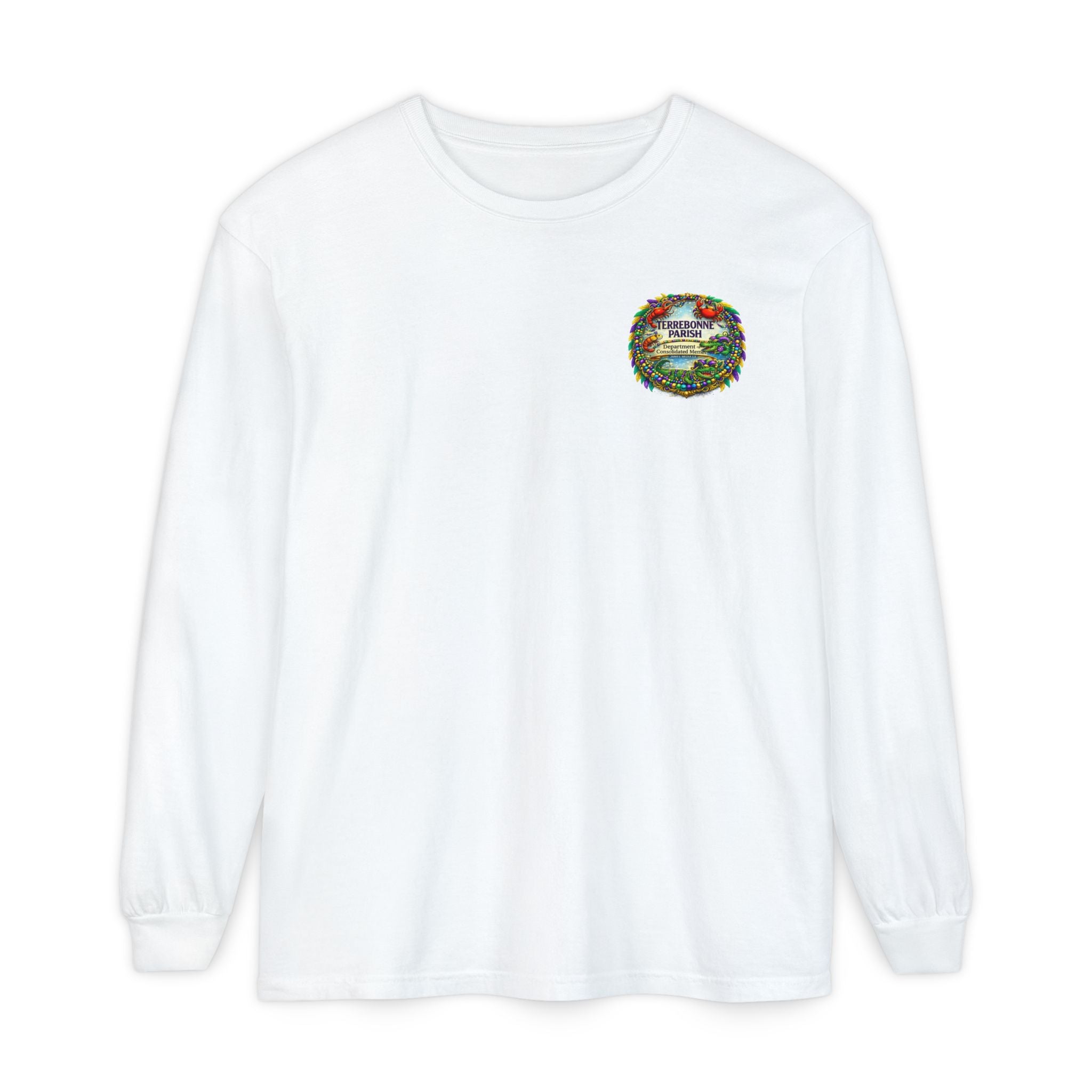 Embroidered Floral Crest Long Sleeve T-Shirt