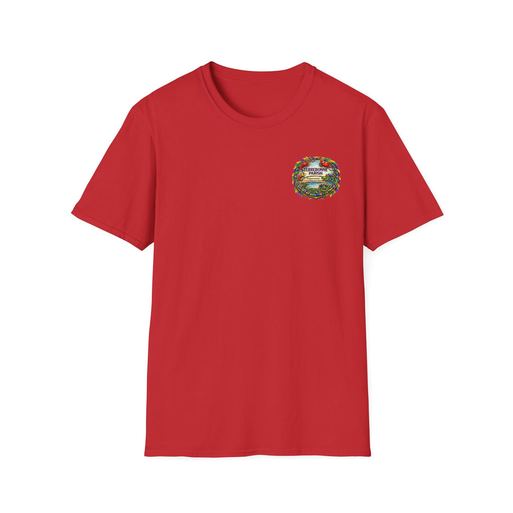T-Shirt — Vintage Floral Crest “Find Your Paradise” Pocket Tee